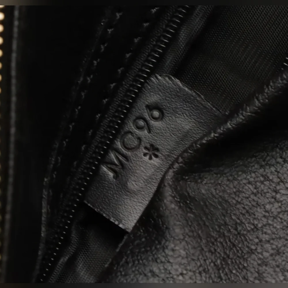 Celine | Double Zip Shoulder Tote Bag | Macadam Canvas & Black Leather | Vintage
